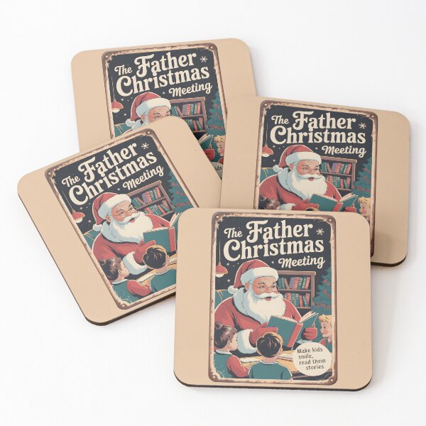 Item preview, Father Christmas meeting kids - retro metal plate advertising designed and sold by Museum Of Non-Existing Art.