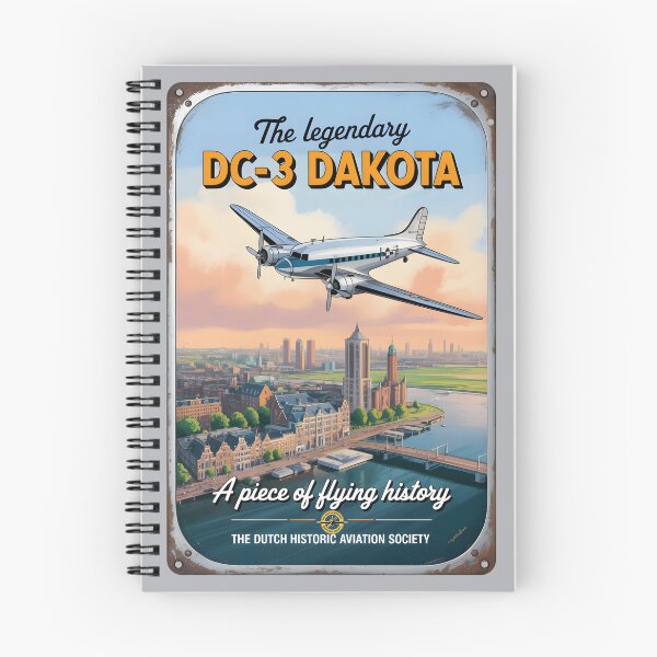 Item preview, DC-3 Dakota Over Amsterdam - retro metal plate advertising designed and sold by Museum Of Non-Existing Art.