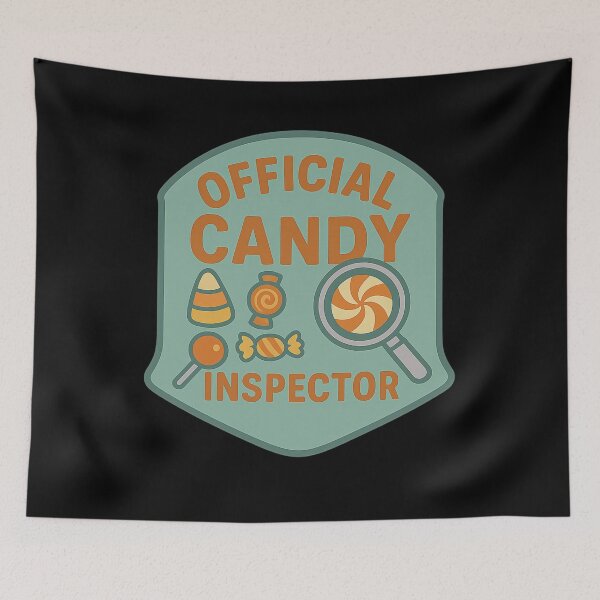 Item preview, Official Candy Inspector – Funny Halloween Badge Design designed and sold by AddictiveDesign.