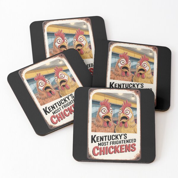 Item preview, Kentucky's Most Frightened Chickens - retro metal plate advertising designed and sold by Museum Of Non-Existing Art.