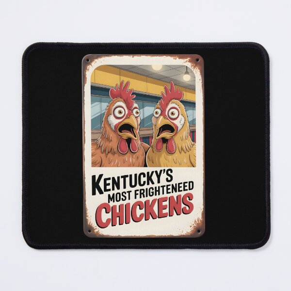 Item preview, Kentucky's Most Frightened Chickens - retro metal plate advertising designed and sold by Museum Of Non-Existing Art.