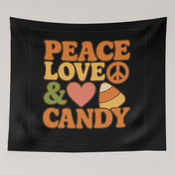 Item preview, Peace Love and Candy – Retro Halloween Candy Design designed and sold by AddictiveDesign.