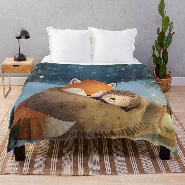 Item preview, The Fox and the Hedgehog — Winter Snuggle designed and sold by WildlifeWhimsy.