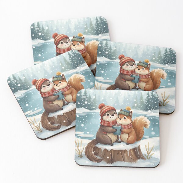 Item preview, Squirrel & Otter – Cozy Companions in the Snow designed and sold by WildlifeWhimsy.