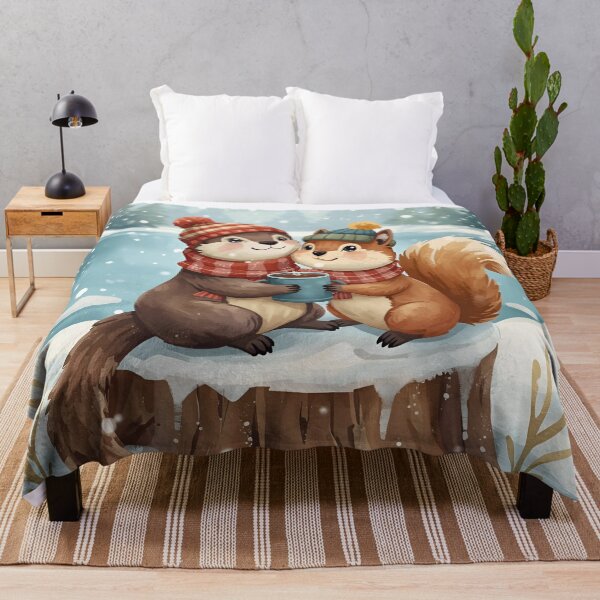 Item preview, Squirrel & Otter – Cozy Companions in the Snow designed and sold by WildlifeWhimsy.