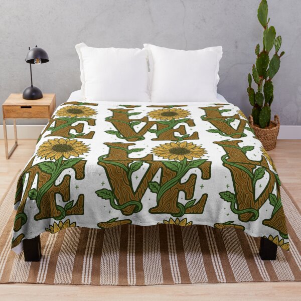 Item preview, Love and Sunflower Nature Typography Art designed and sold by ArtfulWeave.