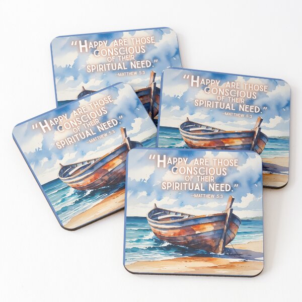 Item preview, JW Coastal 2026 Yeartext Boat on Beach Bible Quote Inspirational designed and sold by Janna Perry Designs.