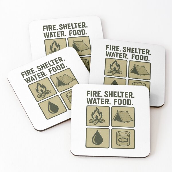 Item preview, Fire.Shelter.Water.Food designed and sold by Tactical Override.