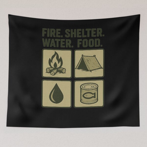 Item preview, Fire.Shelter.Water.Food designed and sold by Tactical Override.