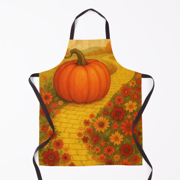 Item preview, Giant Pumpkin on Autumn Yellow Brick Road – Whimsical Fall Illustration designed and sold by EmeraldeaDesign.