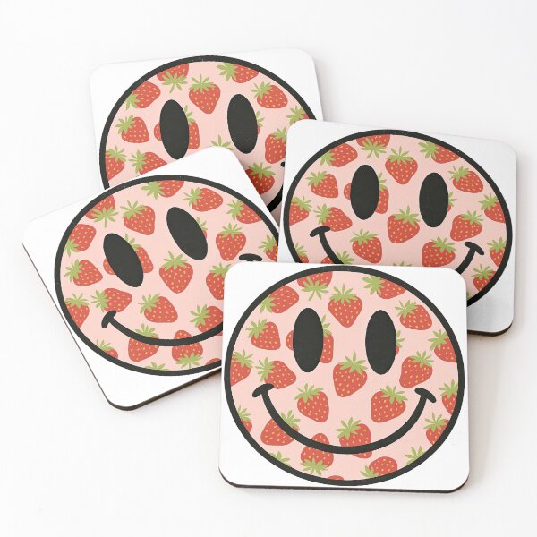 Item preview, Strawberry Smiley Face Retro Design designed and sold by ArtfulWeave.
