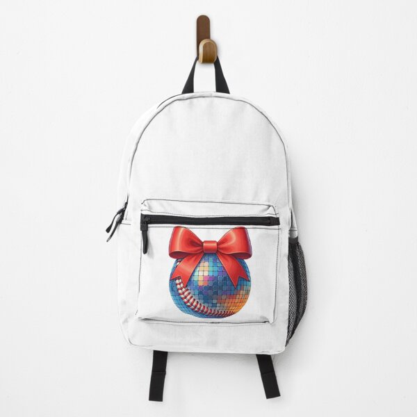 Item preview, Disco Baseball Ornament with Red Bow designed and sold by ArtfulWeave.