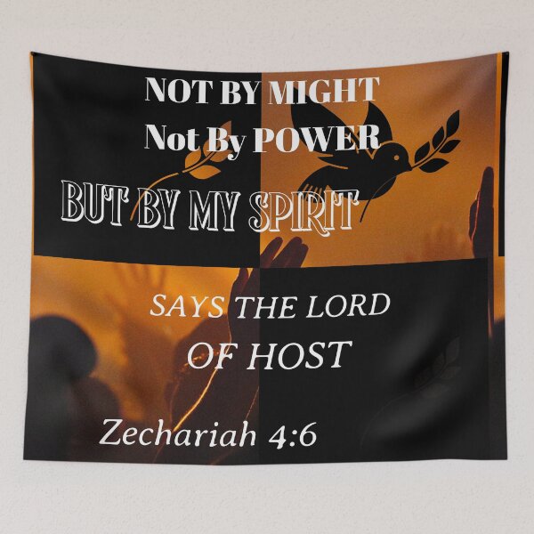 Item preview, Not By Might Not By Power But By My Spirit Says The Lord Of Host Zechariah 4:6  designed and sold by Mrs. Kizzy Gillis Heavenly-Merch.