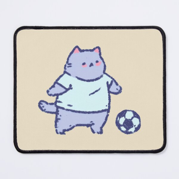 Item preview, Soccer Football Cat, pastel sketch kawaii illustration designed and sold by Magnificent Lizard.