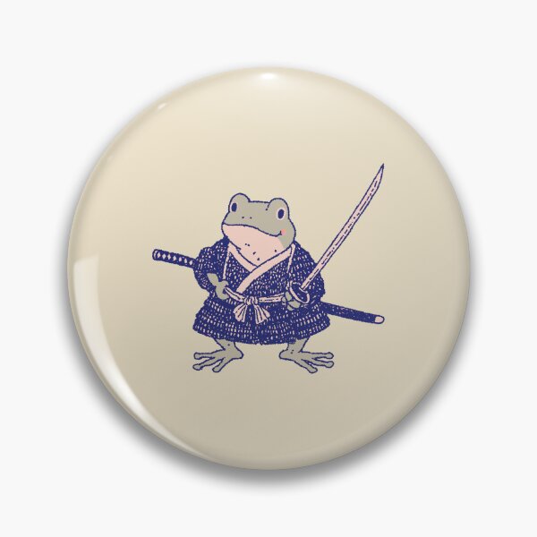 Item preview, Samurai Frog, whimsical textured ink illustration designed and sold by Magnificent Lizard.