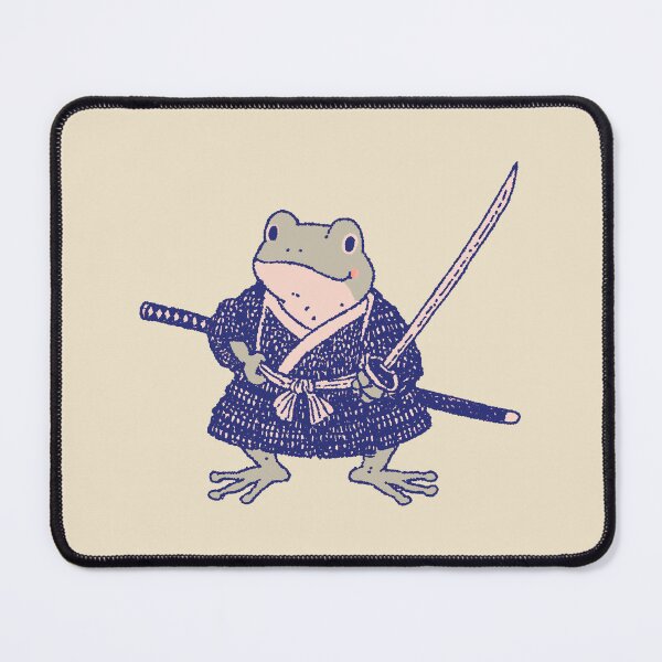 Item preview, Samurai Frog, whimsical textured ink illustration designed and sold by Magnificent Lizard.