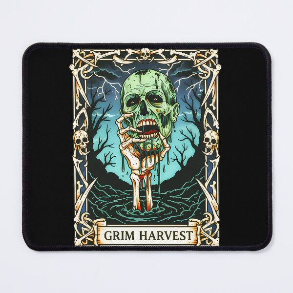 Item preview, Grim Harvest: Retro Horror Zombie Head designed and sold by CoffinsArt.