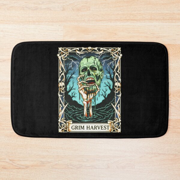 Item preview, Grim Harvest: Retro Horror Zombie Head designed and sold by CoffinsArt.