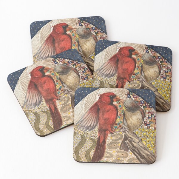 Item preview, “The Kiss” in Cardinal designed and sold by Speckled Duck Studio.