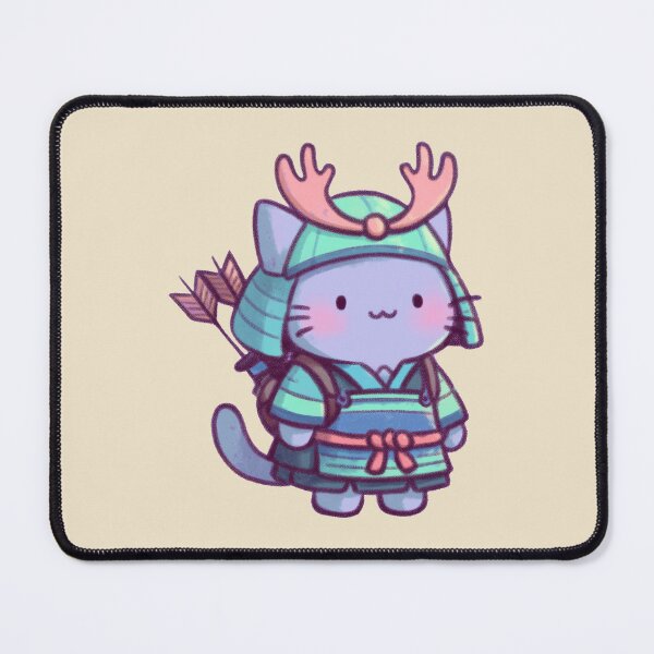 Item preview, Samurai Cat in pastel kawaii armor designed and sold by Magnificent Lizard.