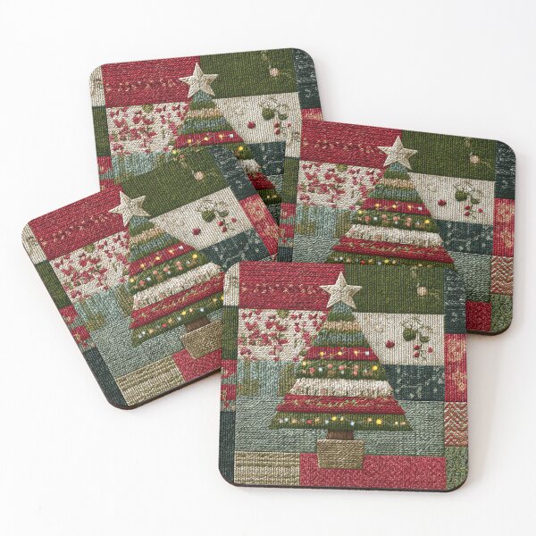 Item preview, Patchwork Christmas Tree Lights Festive Pattern designed and sold by scicilysimonee.