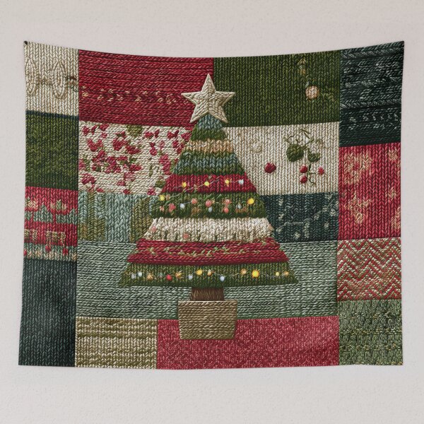 Item preview, Patchwork Christmas Tree Lights Festive Pattern designed and sold by scicilysimonee.