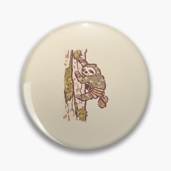Item preview, Rock Climbing Sloth, whimsical retro illustration designed and sold by Magnificent Lizard.