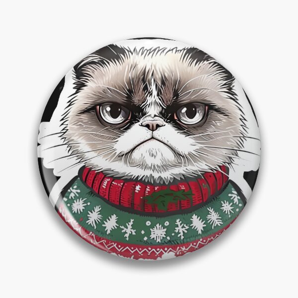 Item preview, Grumpy Cat in Christmas Sweater – Funny Holiday Sticker Design designed and sold by Geafixy.