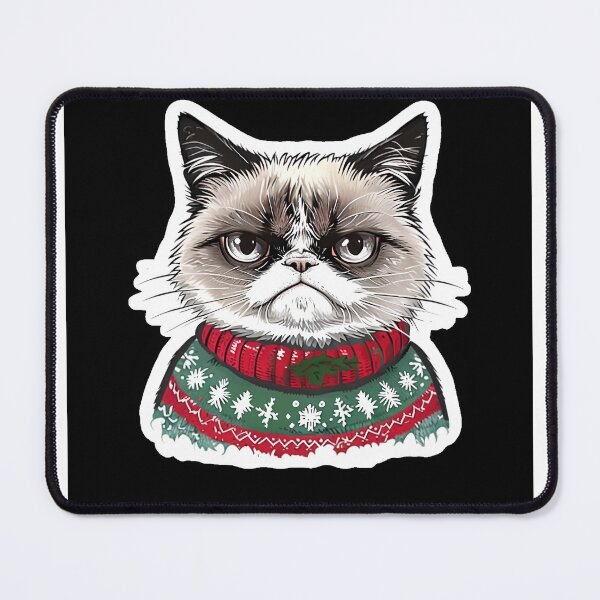 Item preview, Grumpy Cat in Christmas Sweater – Funny Holiday Sticker Design designed and sold by Geafixy.