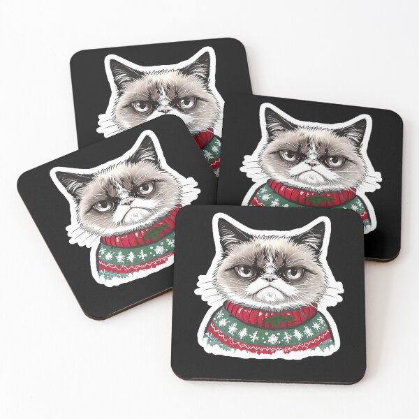 Item preview, Grumpy Cat in Christmas Sweater – Funny Holiday Sticker Design designed and sold by Geafixy.
