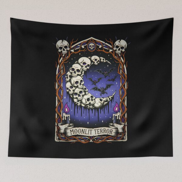 Item preview, Moonlit Terror: The Macabre Skull Moon designed and sold by CoffinsArt.