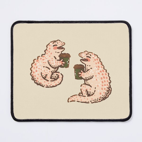 Item preview, Coffee Gecko, whimsical speckled lizard holding a coffee cup designed and sold by Magnificent Lizard.