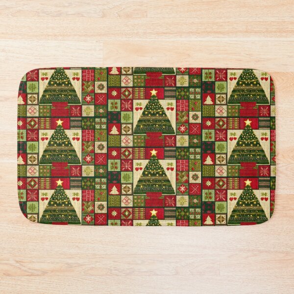 Item preview, Patchwork Christmas Tree Lights Traditional Holiday Pattern designed and sold by scicilysimonee.