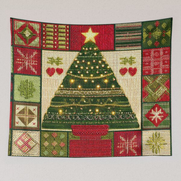Item preview, Patchwork Christmas Tree Lights Traditional Holiday Pattern designed and sold by scicilysimonee.