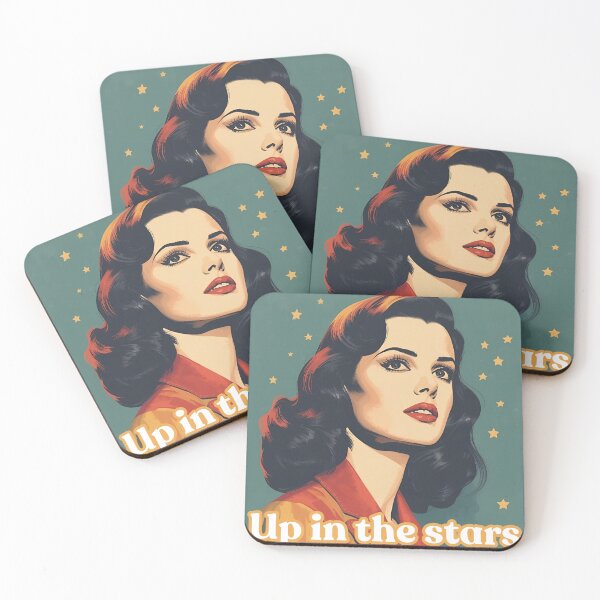 Item preview, Vintage Pretty Retro Girl Up in the Stars  designed and sold by Vintage City.