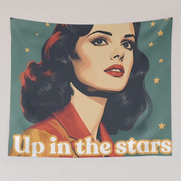 Item preview, Vintage Pretty Retro Girl Up in the Stars  designed and sold by Vintage City.