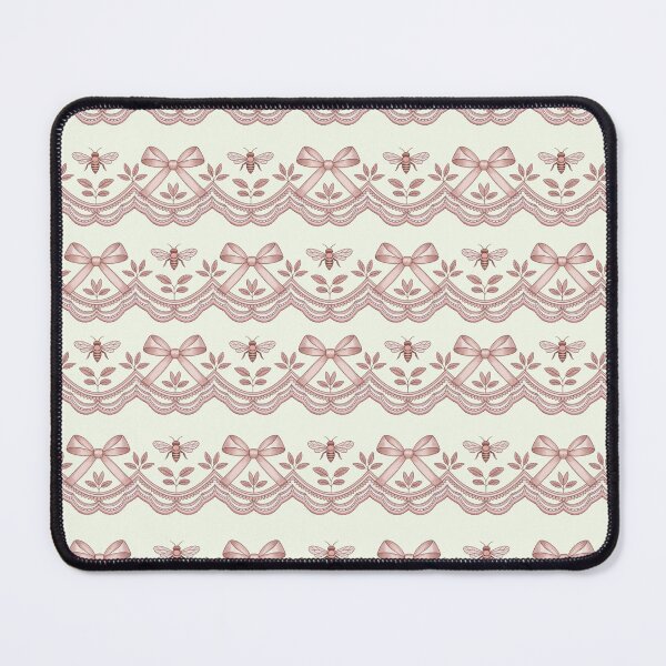 Item preview, Coquette-Core Bees Bows and Lace | Dusty Rose and Mint Green designed and sold by Heritage Hive Studio.