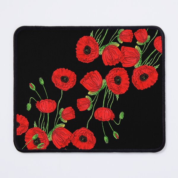 Item preview, Diseño diagonal botánico de amapolas rojas designed and sold by Irina Sztukowski.