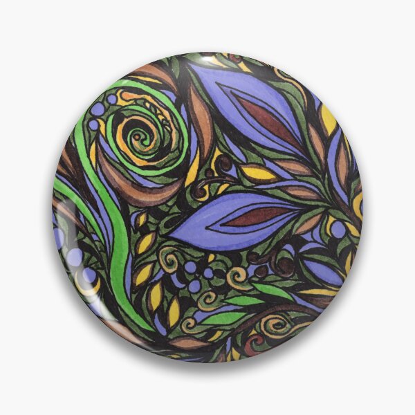 Item preview, Magical Vivid Yellow Green Blue Purple Leaves On Black Pattern  designed and sold by Irina Sztukowski.