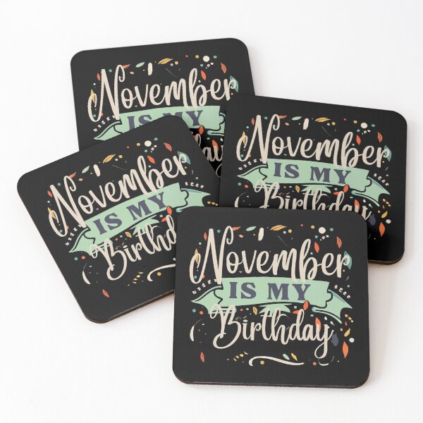 Item preview, November Is My Birthday Typography Illustration – Festive Birthday Month Design designed and sold by Cultradesign.