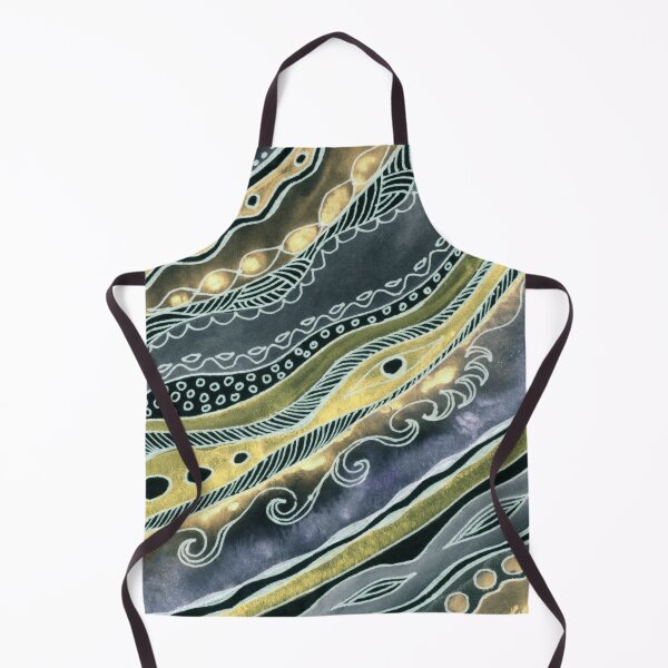 Item preview, Golden Waves Watercolor Pattern designed and sold by Irina Sztukowski.