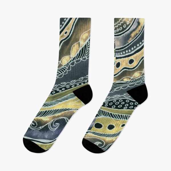 Item preview, Golden Waves Watercolor Pattern  designed and sold by Irina Sztukowski.