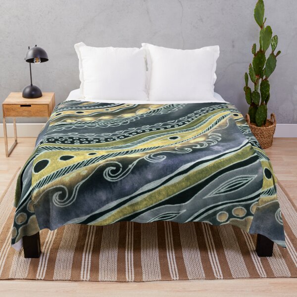 Item preview, Golden Waves Watercolor Pattern  designed and sold by Irina Sztukowski.