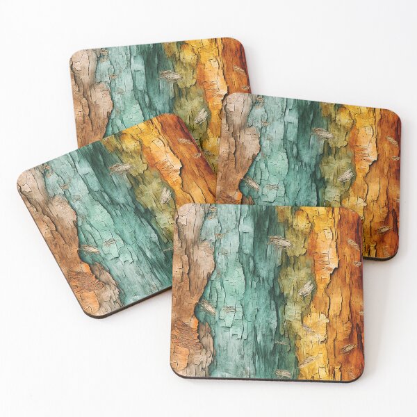 Item preview, Exquisitely Colorful Fantasy Tree Bark Textured Abstract Art designed and sold by DEC02.