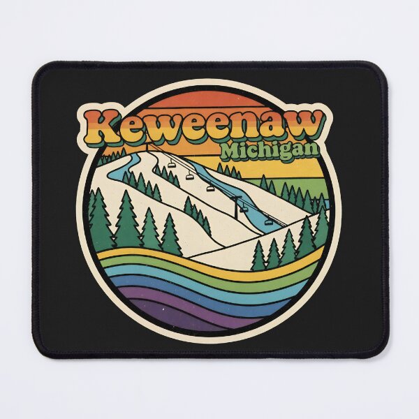 Item preview, Keweenaw, Michigan Retro Rainbow Mountain designed and sold by TheOldMittenIllustrated.