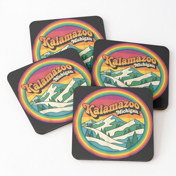 Item preview, Kalamazoo, Michigan Retro Rainbow Mountain designed and sold by TheOldMittenIllustrated.