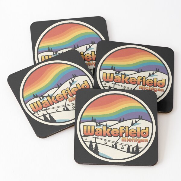Item preview, Wakefield, Michigan Retro Rainbow Mountain designed and sold by TheOldMittenIllustrated.