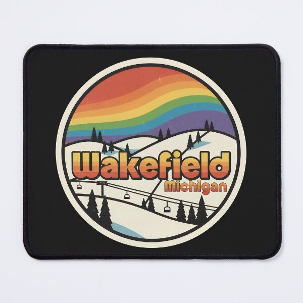 Item preview, Wakefield, Michigan Retro Rainbow Mountain designed and sold by TheOldMittenIllustrated.