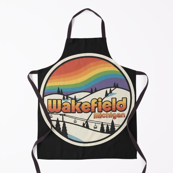 Item preview, Wakefield, Michigan Retro Rainbow Mountain designed and sold by TheOldMittenIllustrated.