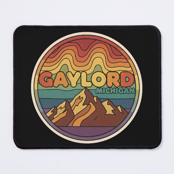 Item preview, Gaylord, Michigan Retro Rainbow Mountain designed and sold by TheOldMittenIllustrated.